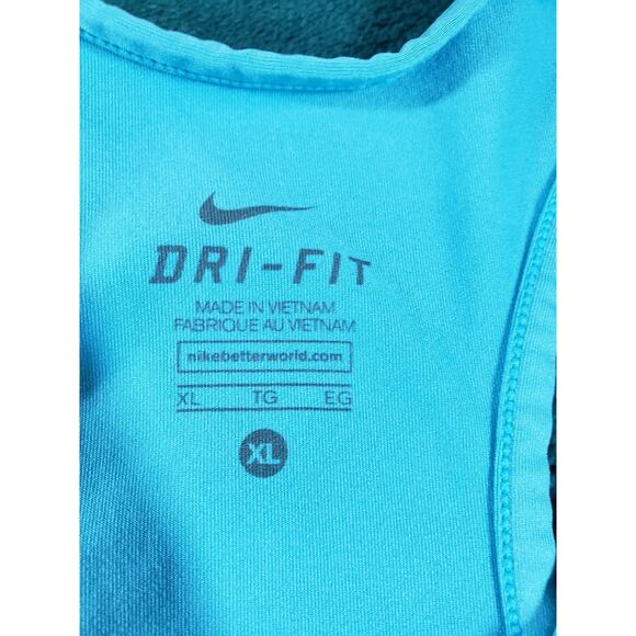 Nike Top Size Extra Large Womens Blue Performance Athletic Ladies Dri Fit Logo - Picture 3 of 7